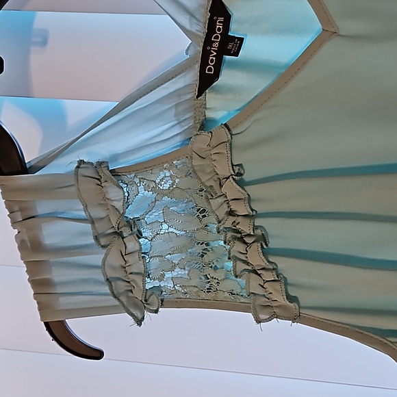 Davi & Dani Chiffon Dress, mint green/seafoam, size 1xl - Picture 5 of 6